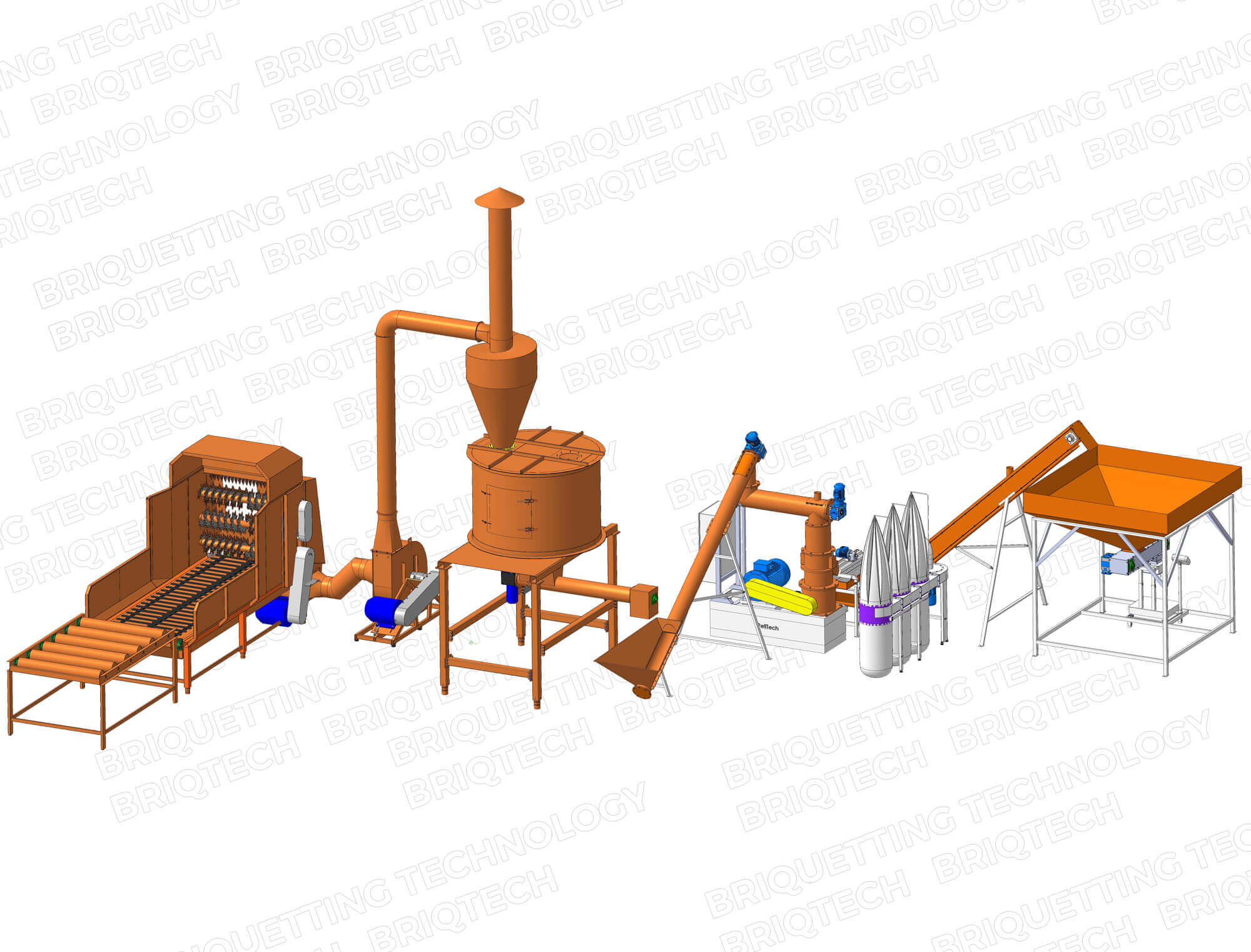 LINIE PRODUCTIE PELETI DIN RESTURI VEGETALE - 500-800 KG/ORA PELETI