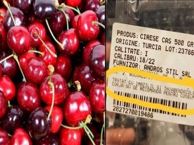 Distribuitor de cirese din Turcia, amendat pentru neconformitatea etichetarii produsului
