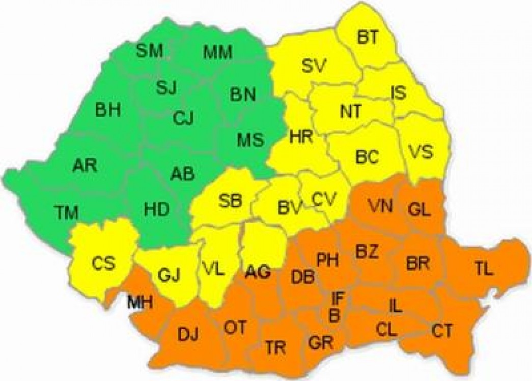 Avertizare de ninsori, vant puternic si ger in 30 de judete si in Bucuresti, din aceasta noapte