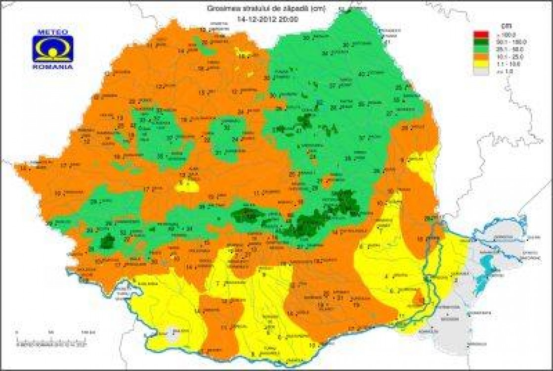 Prognoza agrometeorologica pentru perioada 14- 20 decembrie 2012
