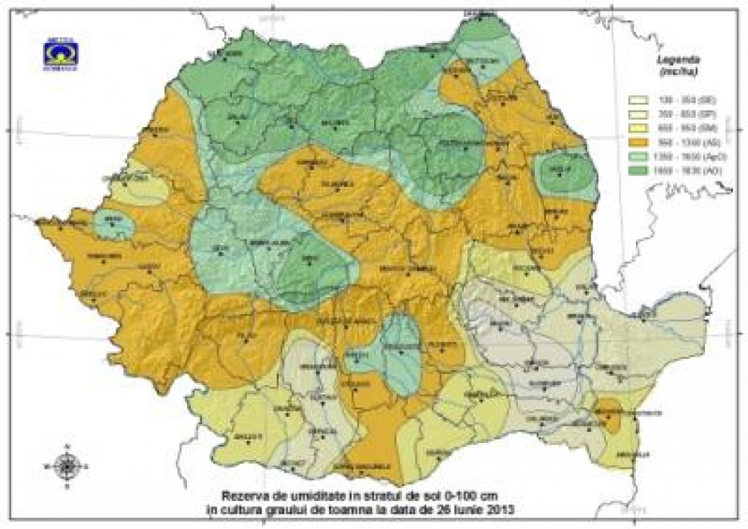 Prognoza agrometeorologica pentru perioada 27 iunie - 3 iulie 2013