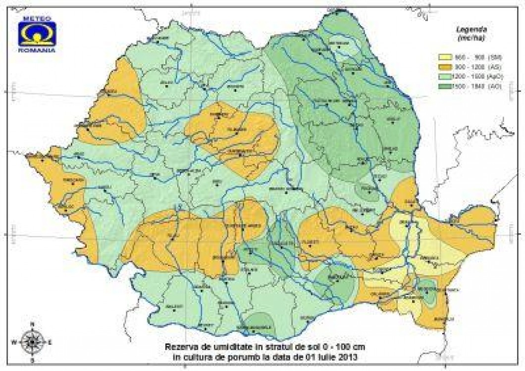 Prognoza agrometeorologica pentru intervalul 2 - 8 iulie 2013