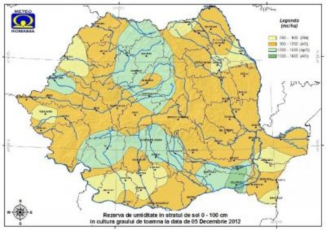 Prognoza agrometeorologica pentru perioada 6-12 decembrie 2012