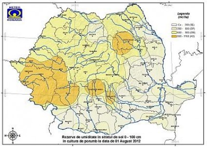 Prognoza agrometeorologica pentru intervalul 2 - 8 august 2012